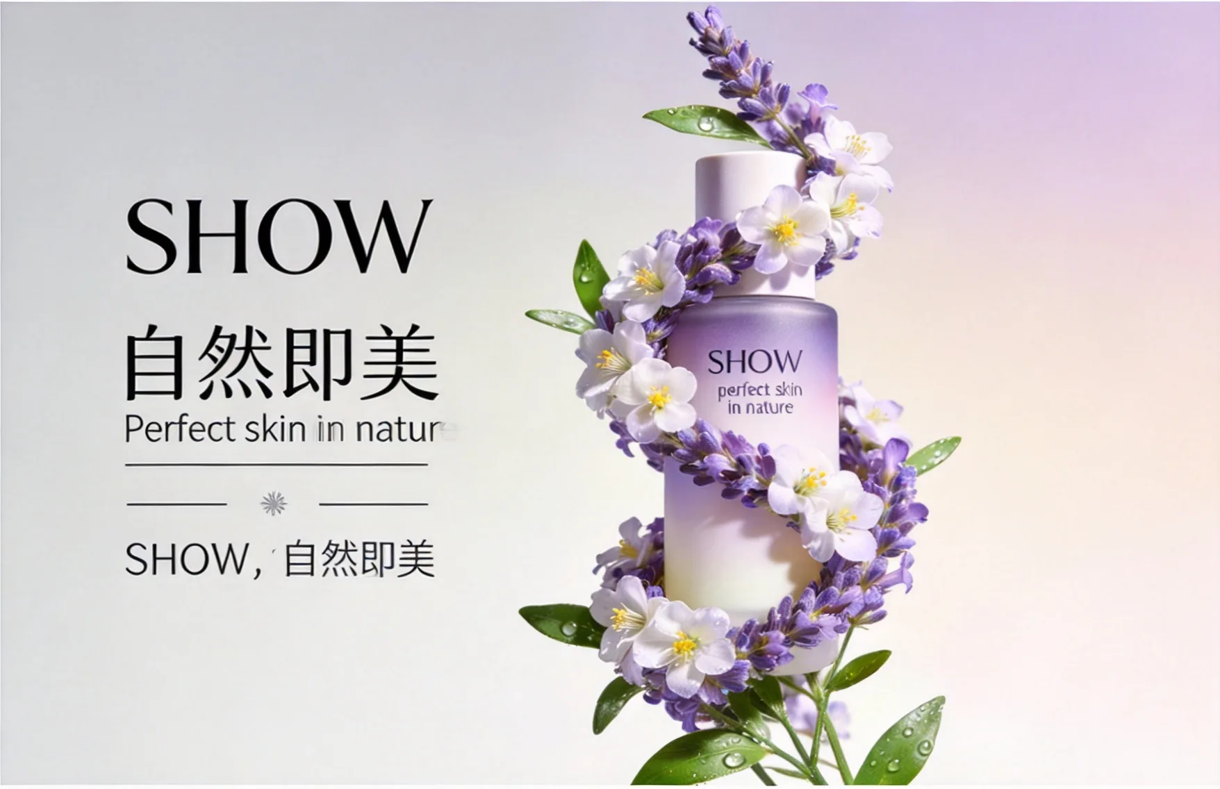 AI Ad Case：SHOW  ，Perfect Skin In Nature